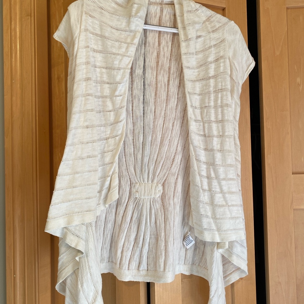 Cream Waterfall Shrug with Cap Sleeves